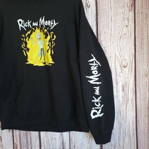 Rick and Morty Hoodie Large Cartoon Network Mens Pullover Adult Swim